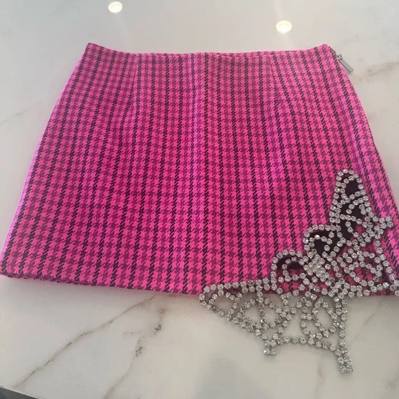 AREA Crystal Butterfly Cutout Mini Skirt - Picture 2 of 2